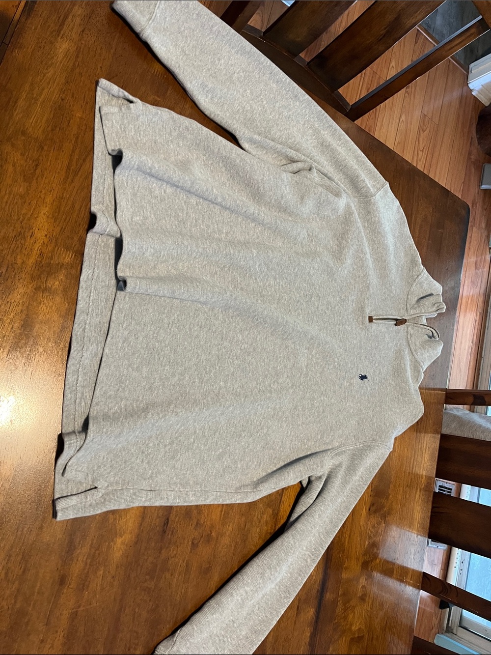Polo by Ralph Lauren Light Gray Zip-Up Sweater mock neck